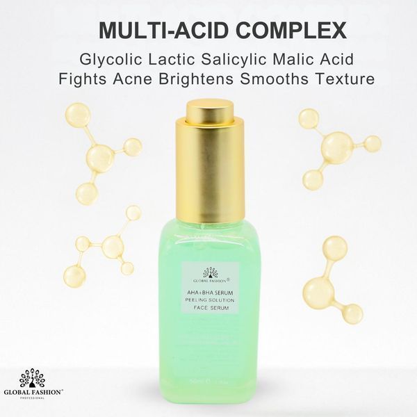 Сыворотка-Пилинг с кислотами Aha+Bha, Global Fashion, Aha+Bha Serum Peeling Solution Face Serum, 50ml 25085 фото