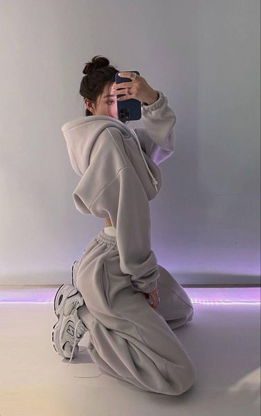 Костюм женский (штаны и кофта) трёхнитка CRY-103 (42 - 46 р.) Серый CRY-103 фото