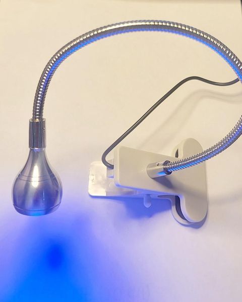 LED лампа-ліхтарик на прищіпці, гнучка з USB-розємом, 3V/5V, silver 22681 фото