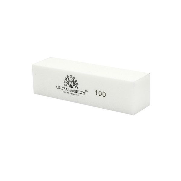 Баф для полірування натуральних і штучних нігтів, #100 white 16930 фото