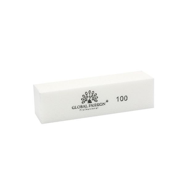 Баф для полірування натуральних і штучних нігтів, #100 white 16930 фото