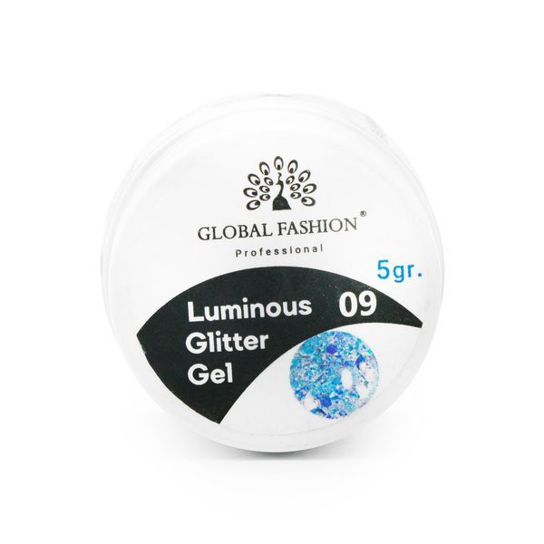 Гліттер гель що світиться в темряві, 5 гр, Luminous Glitter Gel 09 13481 фото