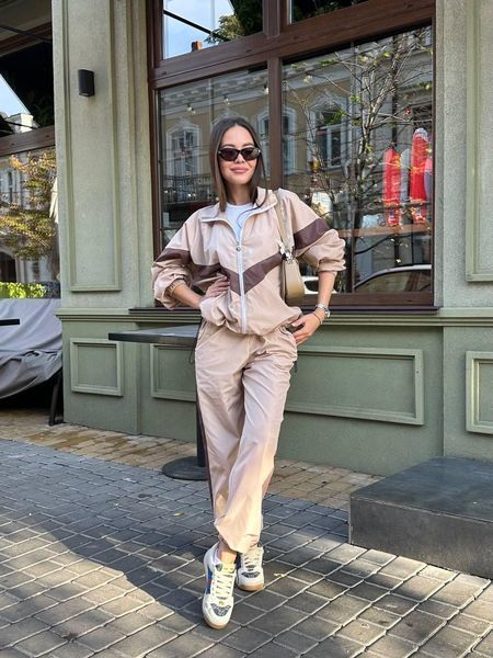 Костюм женский плащёвка (худи и штаны) RAZ-1460 (42 - 46 р) Бежевый RAZ-1460 фото