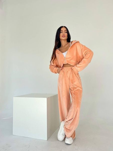 Костюм женский велюровый (штаны и кофта) CRY-1092 (42 - 46 р.) Бежевый CRY-1092 фото