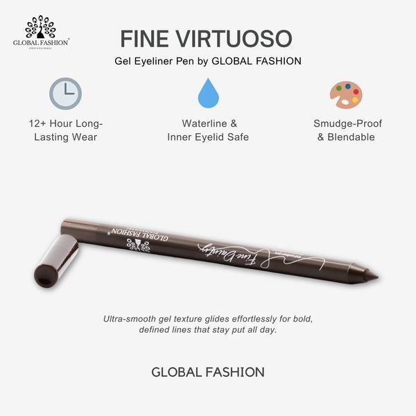 Гелевый карандаш для глаз, Global Fashion, 03, dark brown 25010 фото
