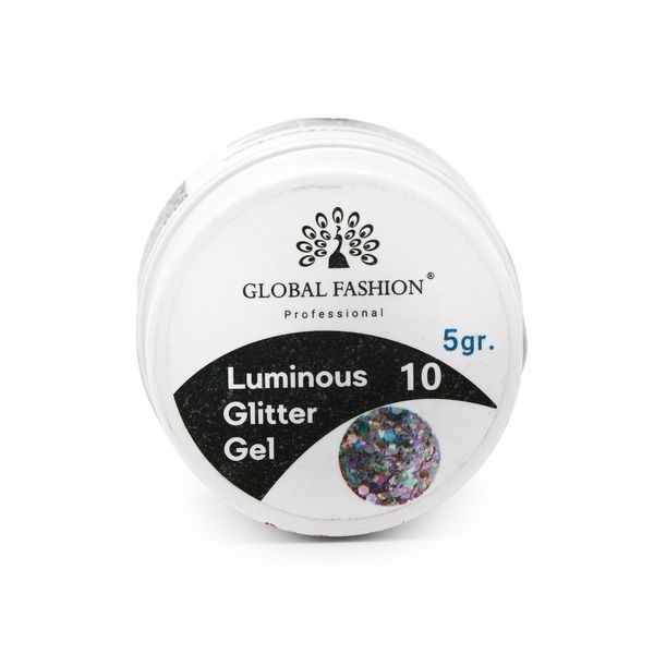 Глиттер светящийся в темноте гель 5 гр, Luminous Glitter Gel 10 13482 фото