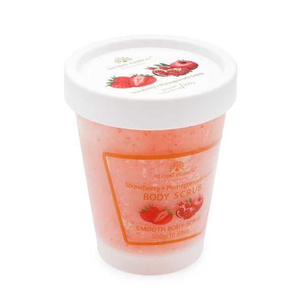 Скраб для тіла, Global Fashion, Body Scrub, Strawberry & Pomegranate Seeds, 300g 25056 фото