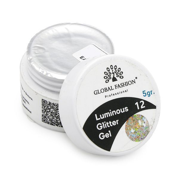 Гліттер гель що світиться в темряві, 5 гр, Luminous Glitter Gel 12 13484 фото