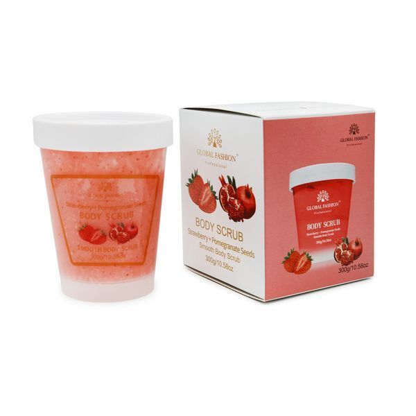 Скраб для тіла, Global Fashion, Body Scrub, Strawberry & Pomegranate Seeds, 300g 25056 фото