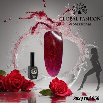 Гель лак Sexy Red, 8 мл Global Fashion 656 Гель лак Sexy Red, 8 мл Global Fashion 656 11455 фото