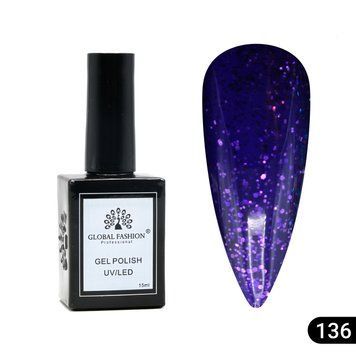 Гель лак Global Fashion, Gel polish&nbsp;15&nbsp;ml,&nbsp;136 23974 фото