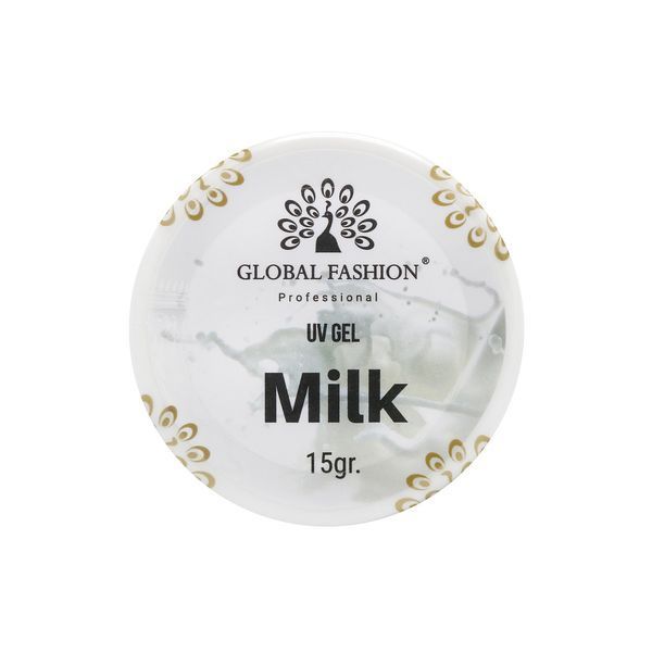 Гель для нарощування нігтів, молочний (Milk), Global Fashion, 15 г 12003 фото
