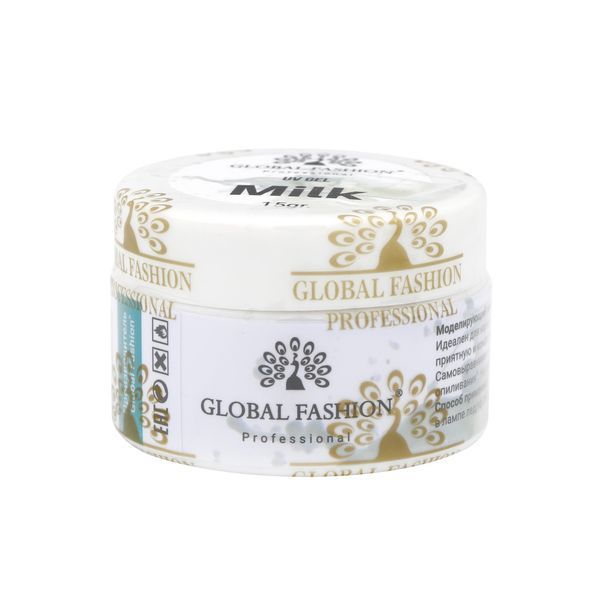 Гель для нарощування нігтів, молочний (Milk), Global Fashion, 15 г 12003 фото