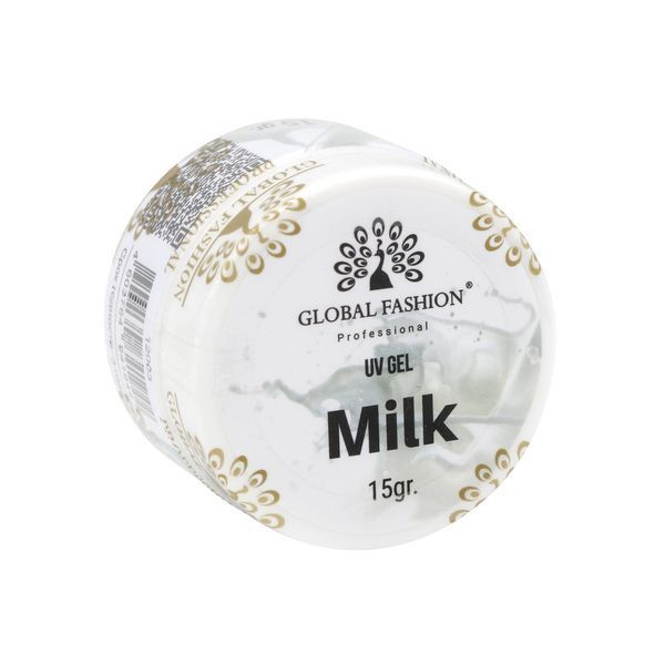 Гель для нарощування нігтів, молочний (Milk), Global Fashion, 15 г 12003 фото