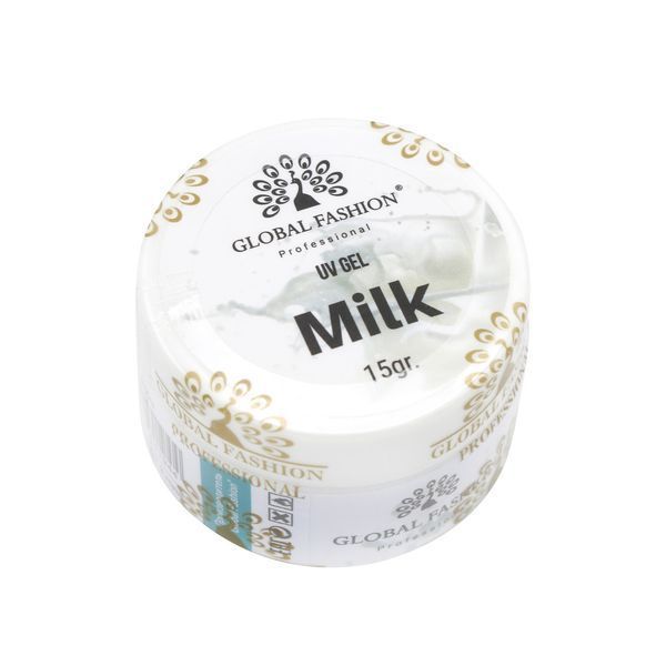 Гель для нарощування нігтів, молочний (Milk), Global Fashion, 15 г 12003 фото