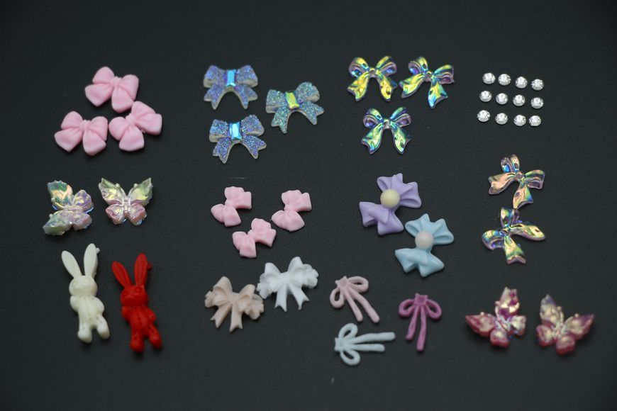 Обємний декор для нігтів Nail Decoratsons бантики ассорті 26621 фото