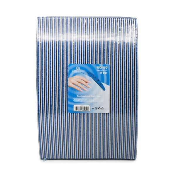 Nail file with ruler, 150/150, blue 25571 фото