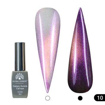 Гель лак кошачий глаз Galaxy Aurora Cat Eye Global Fashion, 8мл, 010 24841 фото
