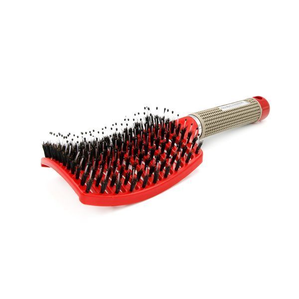 Flat brush with natural bristles Global Fashion 1501 red 16772 фото