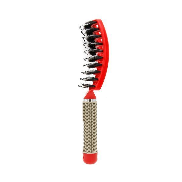 Flat brush with natural bristles Global Fashion 1501 red 16772 фото