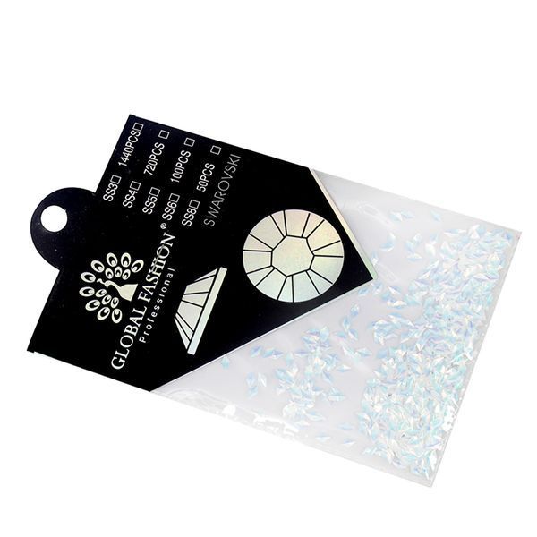 Декор для нігтів 3D (ромбики) Swarovski Global Fashion, біло-блакитні 12973 фото