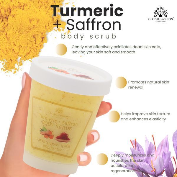 Скраб для тіла , Global Fashion, Body Scrub, Turmeric & Saffron, 300g 25059 фото