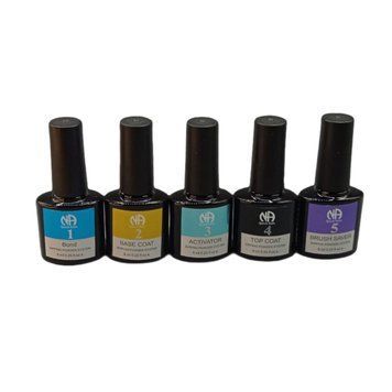 Набір для Діп нарощування (бонд, база, активатор, топ, браш) Queen Nails по 8 мл 2970678811 фото