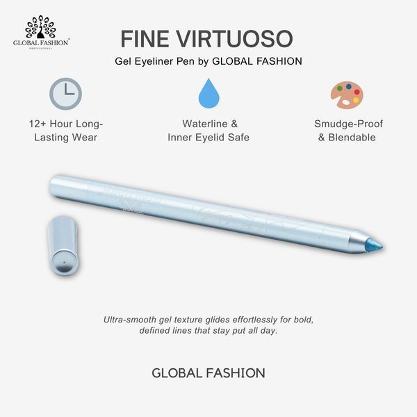 Гелевый карандаш для глаз, Global Fashion, 06, silver 25013 фото