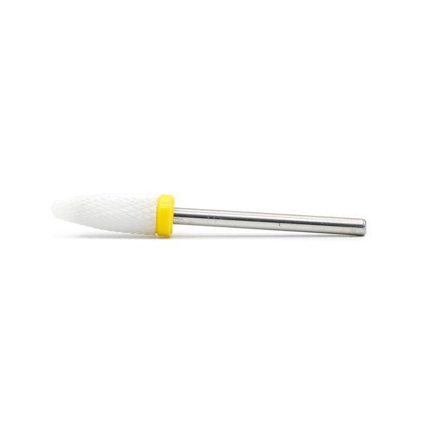Керамічна насадка XF 3/32* Flame S (XF) для зняття гелю і гель лаку, кукурудза, жовта насічка 14596 фото