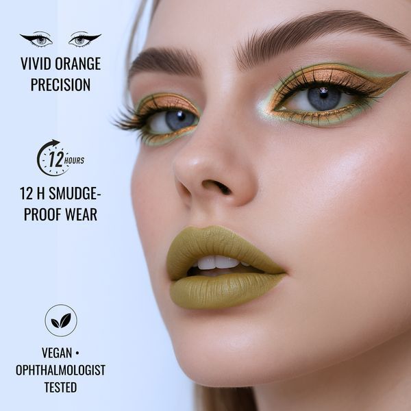 Мягкий, гелевый карандаш для глаз, Global Fashion, Dourado with glitter 25016 фото