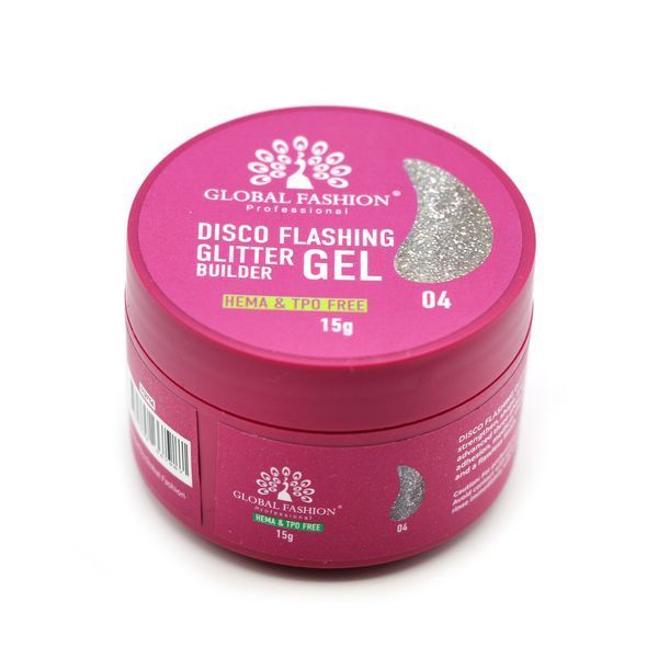 Гель для моделювання нігтів 15 г, Disco Flashing Glitter Builder gel, #04 26793 фото