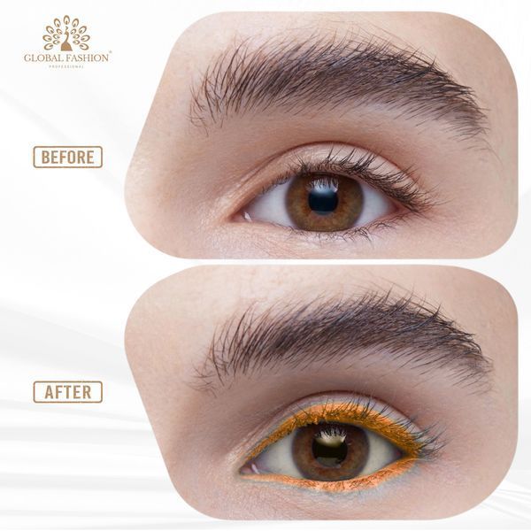 Мягкий, гелевый карандаш для глаз, Global Fashion, Dourado with glitter 25016 фото