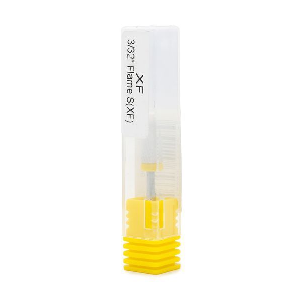 Керамічна насадка XF 3/32* Flame S (XF) для зняття гелю і гель лаку, кукурудза, жовта насічка 14596 фото