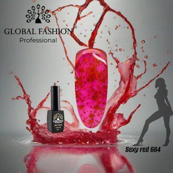 Гель лак Sexy Red, 8 мл Global Fashion 664 11461 фото