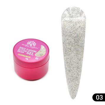 Гель для моделювання нігтів 15 г, Disco Flashing Glitter Builder gel, #03 26792 фото