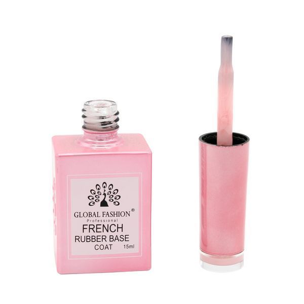 Каучукова база для гель лаку френч, Rubber Base Coat French, 15 мл, Global Fashion 06 8100 фото