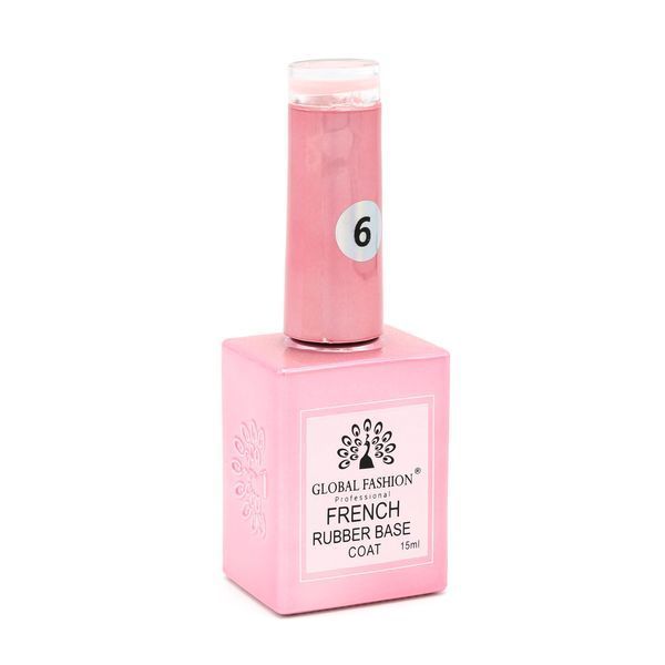 Каучукова база для гель лаку френч, Rubber Base Coat French, 15 мл, Global Fashion 06 8100 фото