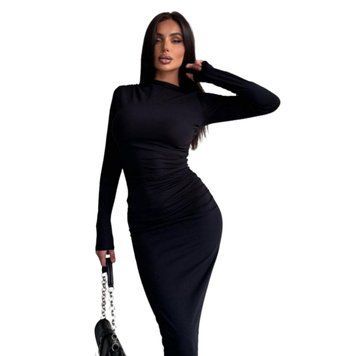 Платье женское микродайвинг CRY-1177 (42 - 46 р.) Чёрное CRY-1177 фото