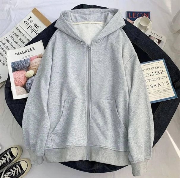 Костюм женский (худи на молнии+джоггеры) двухнитка RAZ-880 (42 - 48 р.) Серый верх/чёрный низ RAZ-880 фото