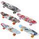 Скейт PennyBoard, 63х17cm, ручка, 5 видів, PU 60х45мм. 3142D фото 1