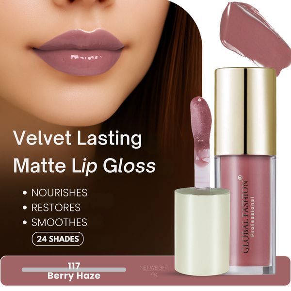 Стойкий, матовый блеск для губ Velvet lasting matte long lasting lip gloss, Global Fashion, GF38006 #117 24930 фото