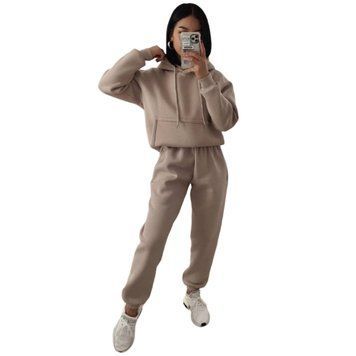 Костюм женский двухнитка (штаны и худи) RAZ-536 (42 - 52 р.) Бежевый RAZ-536 фото