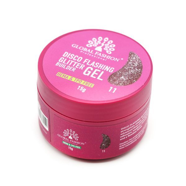 Гель для моделирования ногтей 15 г, Disco Flashing Glitter Builder gel, #11 26800 фото