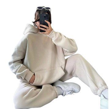 Костюм кенгуру женский трёхнитка на флисе (штаны и кофта) RAZ-918 (42 - 52 р.) Бежевый RAZ-918 фото