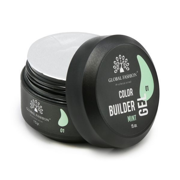 Gel for nail modeling 15 g, Color Builder Gel 01-Mint 19777 фото