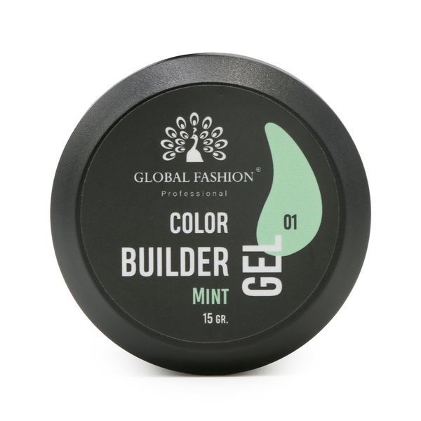 Gel for nail modeling 15 g, Color Builder Gel 01-Mint 19777 фото