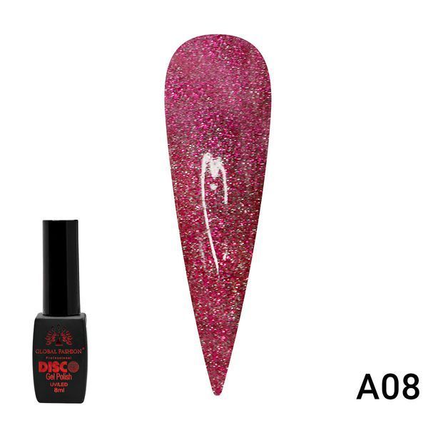 Гель лак Disco Gel Polish, Global Fashion, светоотражающий 8 мл A08 12218 фото