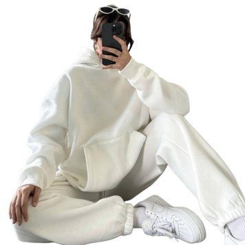 Костюм кенгуру женский трёхнитка на флисе (штаны и кофта) RAZ-918 (42 - 52 р.) Светло-молочный RAZ-918 фото