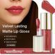 Стійкий, матовий блиск для губ Velvet lasting matte long lasting lip gloss, Global Fashion, GF38006 #119 24932 фото 2