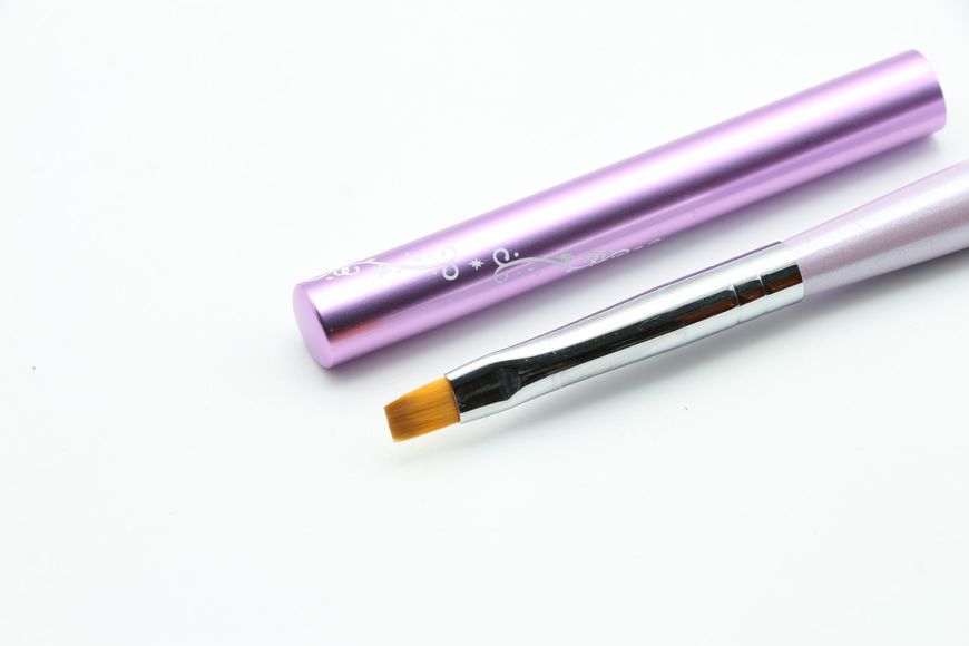 Плоская, прямая, синтетическая кисть для геля, Global Fashion GF-16-4-violet 27007 фото